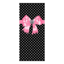 Modèle noir rose de programme de mariage de point  cartons d'invitation