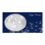 Modèle photo bleu de scintillement carte avec photo