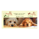 Modèle photo de carte de Noël de deux chiens Photocartes