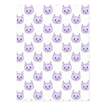 Modèle pourpre lilas de chat cartes postales