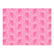 Modèle rose de bicyclette cartes postales