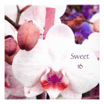 modèle tendre d'invitation du bonbon 16 à orchidée