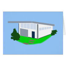 modernes Häuschen modern cottage Grußkarten