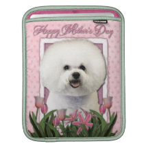 Moederdag - Roze Tulpen - Bichon Frise Beschermhoezen Voor iPad