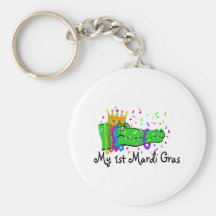 Mon ęr alligator de mardi gras porte-clefs