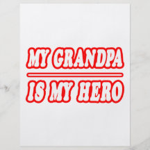Mon grand-papa est mon héros prospectus avec motif
