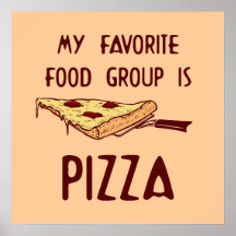 Mon groupe d'aliments préféré est affiche de pizza