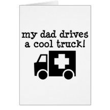 Mon papa conduit un camion frais carte de vœux