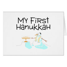 Mon premier Hanoukka (bonhomme de neige) Cartes