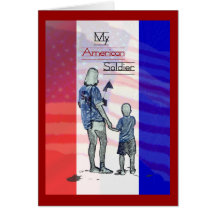 Mon soldat américain, jour du souvenir 9-11 cartes de vœux