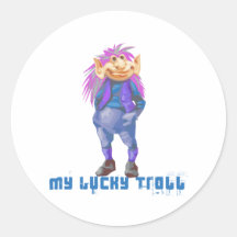 mon troll chanceux adhésifs ronds
