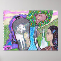 Monde de licorne customisé posters
