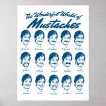 Monde merveilleux d'affiche de moustaches
