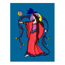 Mondhexe moon witch postkarten