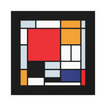 Mondrian - Samenstelling met Groot Rood Vliegtuig Stretched Canvas Prints