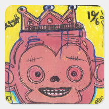 MonKIng Vierkant Sticker