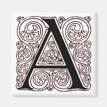 Monogram 'a' met Donkerrode Wervelingen - Magneet