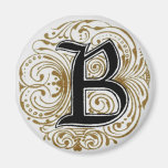 Monogram ` B' in Goud - Magneet
