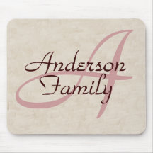 Monogram Beige Mousepad (van de Familie) Muismatten