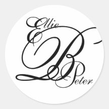Monogram Drie de Sticker van het Huwelijk van Brie