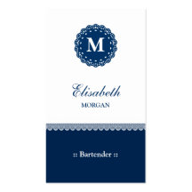 Monogram van het Kant van de barman het Elegante B Visitekaartje