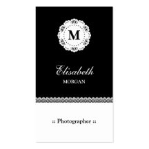 Monogram van het Kant van de fotograaf het Zwarte  Visitekaartje