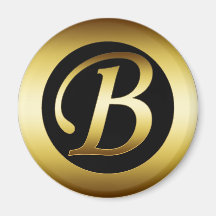 MONOGRAMME B D'OR MAGNETS POUR RÉFRIGÉRATEUR