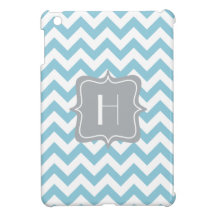 Monogramme bleu et blanc de zigzag