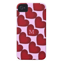 Monogramme : Cas de coeur Coque Case-Mate iPhone 4