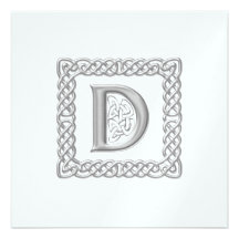 Monogramme celtique 'D de faire-part de mariage mé