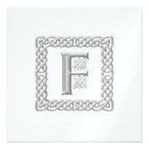 Monogramme celtique F de faire-part de mariage mét