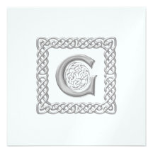 Monogramme celtique G de faire-part de mariage mét