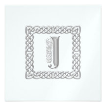 Monogramme celtique J de faire-part de mariage mét