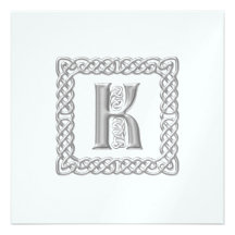 Monogramme celtique K de faire-part de mariage mét