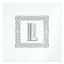 Monogramme celtique L de faire-part de mariage mét