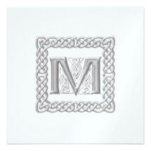 Monogramme celtique M de faire-part de mariage mét