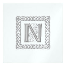 Monogramme celtique N de faire-part de mariage mét