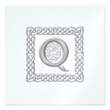 Monogramme celtique Q de faire-part de mariage mét