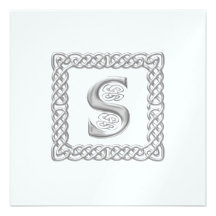 Monogramme celtique S de faire-part de mariage mét