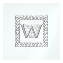 Monogramme celtique W de faire-part de mariage mét
