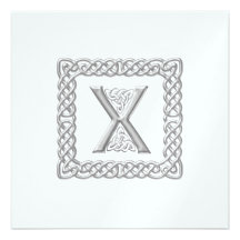 Monogramme celtique X de faire-part de mariage mét