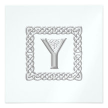 Monogramme celtique Y de faire-part de mariage mét