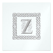 Monogramme celtique Z de faire-part de mariage mét