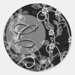 Monogramme classique de mariage autocollants