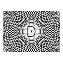 Monogramme D d'illusion optique Faire-part Personnalisé