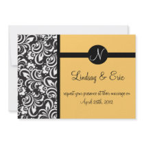 Monogramme de faire-part de mariage d'or jaune