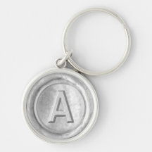 Monogramme de joint de cire - argent - A audacieux Porte-clefs