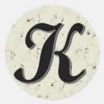Monogramme de la lettre K Autocollants Ronds