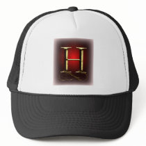 Monogramme de l'or "H" de VIP en rouge et le noir