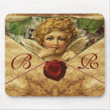Monogramme de PARCHEMIN de JOINT de CIRE de COEUR  Tapis De Souris